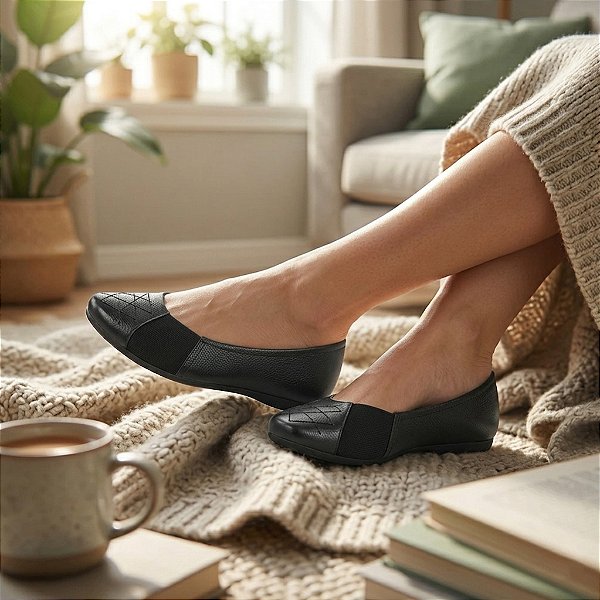 Sapatilha Feminina Joanete Usaflex Couro Conforto AD0710006