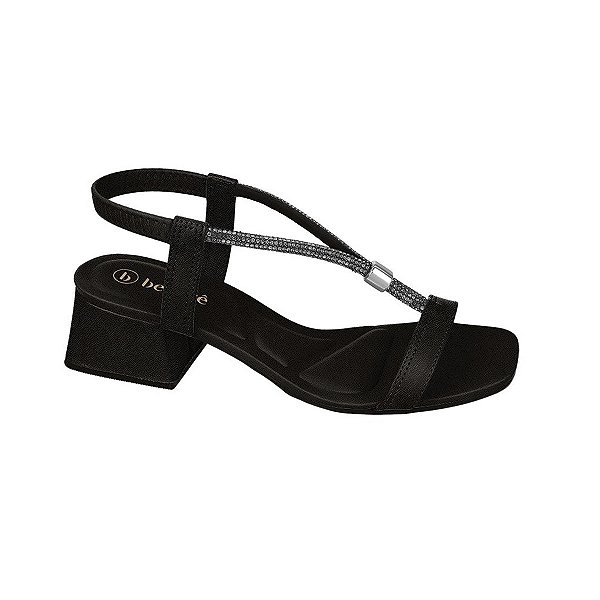 SANDALIA FEMININA SALTO BLOCO BAIXO STRASS BEBECE T5267-349