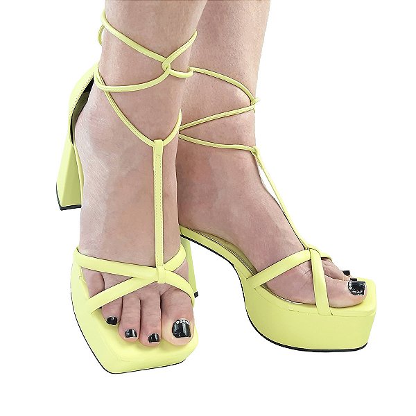 SANDALIA LOVVE VIA SCARPA  FEMININA SALTO ALTO MEIA PATA LV1-005