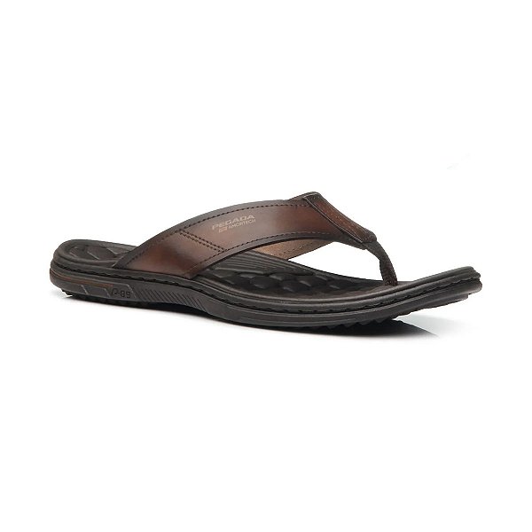 Chinelo Masculino Couro Pegada Plus Size Até 48 533301-01