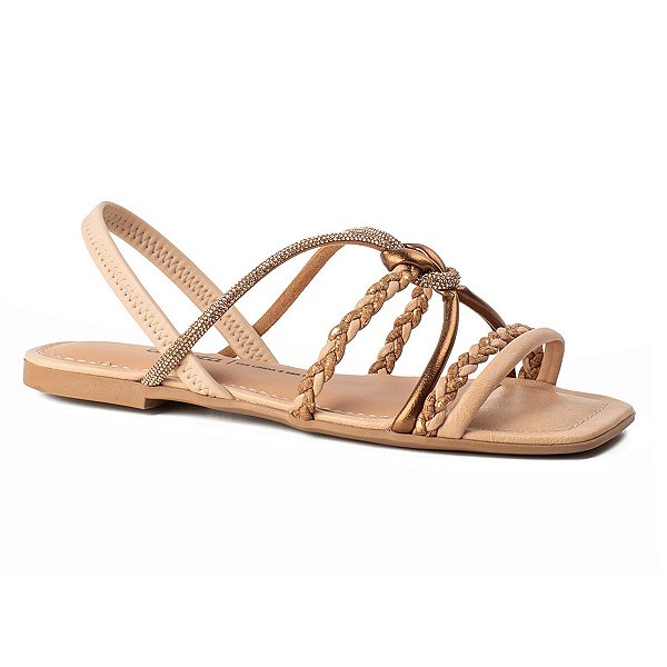 Sandália Rasteira Feminina Dakota com Tiras Estilosa e Confortável Y9601