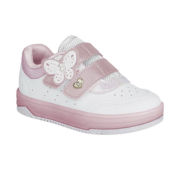 Tênis Kidy Menina Borboleta Estiloso e Confortável com Acessórios de cabelo 313-0051-0017