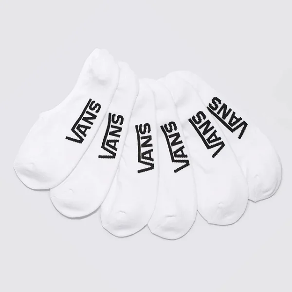 Meia Vans Class Super No Show 41/45 White (3 Pares)