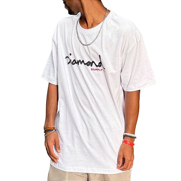 Camiseta Diamond OG Script Tee - Branco