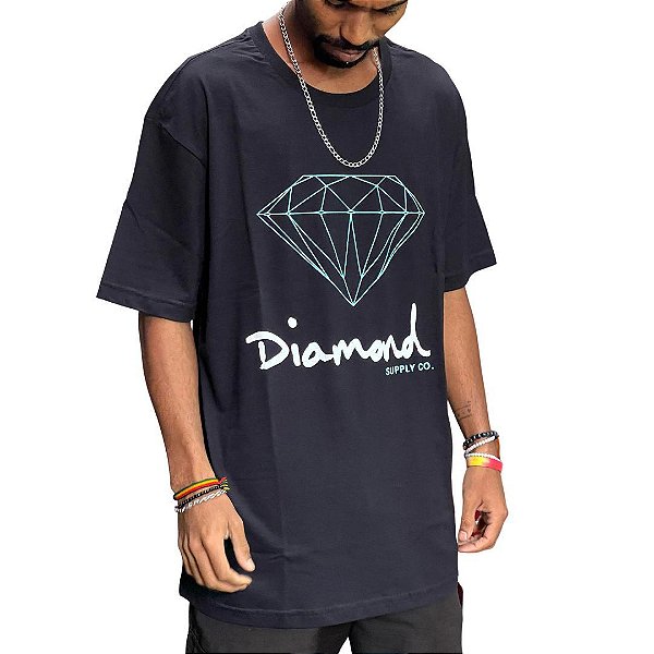 Camiseta Diamond Og Sign - Black - JD Skate Shop