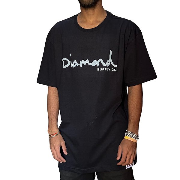 Camiseta Diamond Og Script Tee - Full Black
