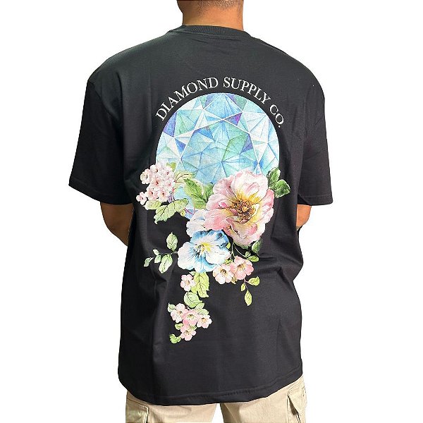 Camiseta Diamond Flowers - Preta