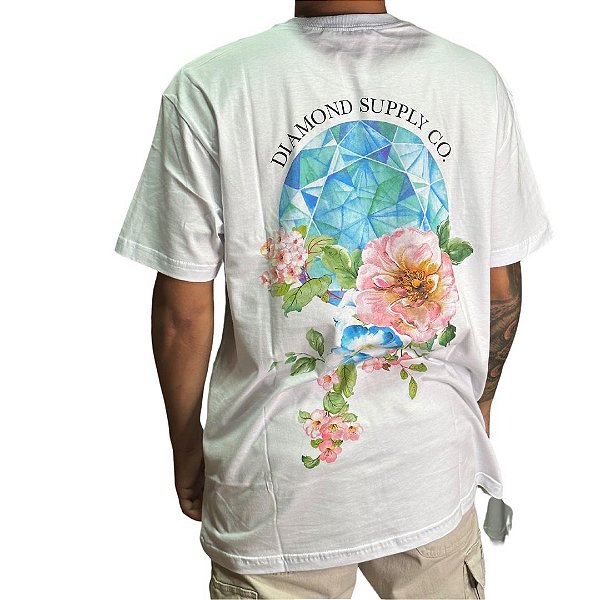 Camiseta Diamond Flowers - Branca