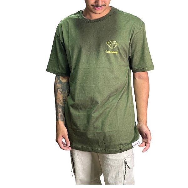Camiseta Diamond Mini Og Script Tee - Verde Militar