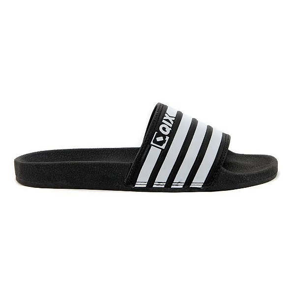 CHINELO QIX SLIDE CLASSIC LISTRADO PRETO