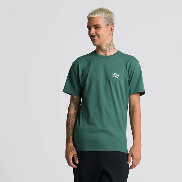 CAMISETA VANS LEFT CHEST LOGO II BISTRO GREEN WHITE