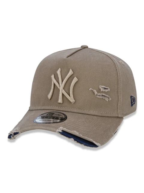 Boné New Era 9FORTY A-Frame Destroyed MLB New York Yankees - Kaki