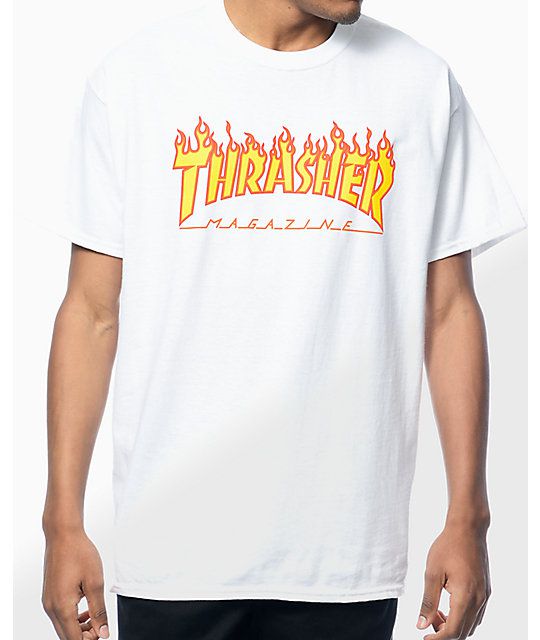 CAMISETA THRASHER MAGAZINE FLAME - BRANCA