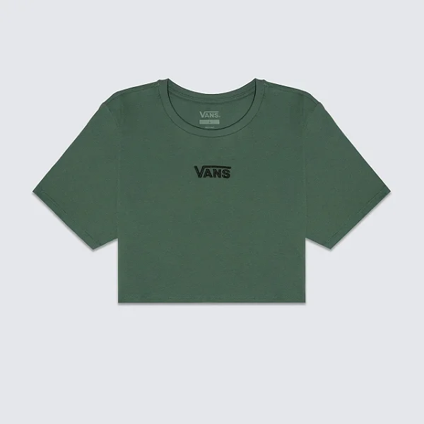 Blusa Vans Flying V Crew Dark Forest Cropped