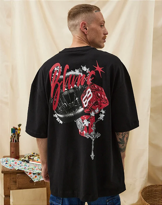 Camiseta Blunt Oversized Vegas - Preta