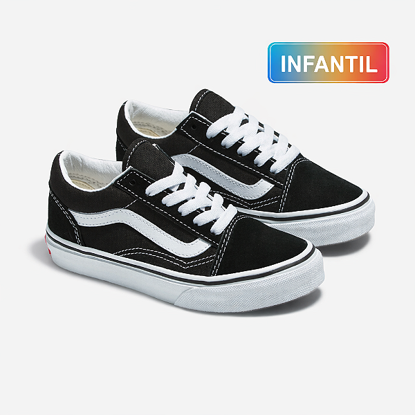 Tênis Vans Old Skool Infantil Black True White