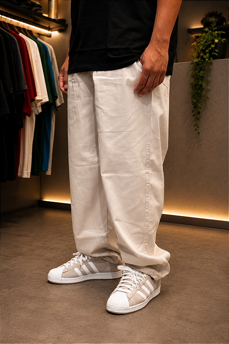Calça Sek Baggy Sarja - Off White