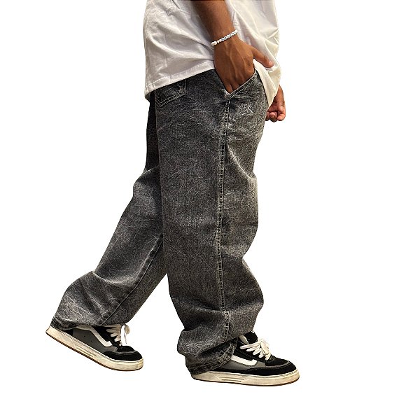 Calça Sek Baggy Cinza estonada