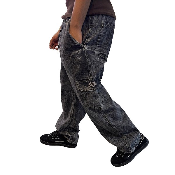 Calça Sek Baggy Cargo - Cinza Estonada