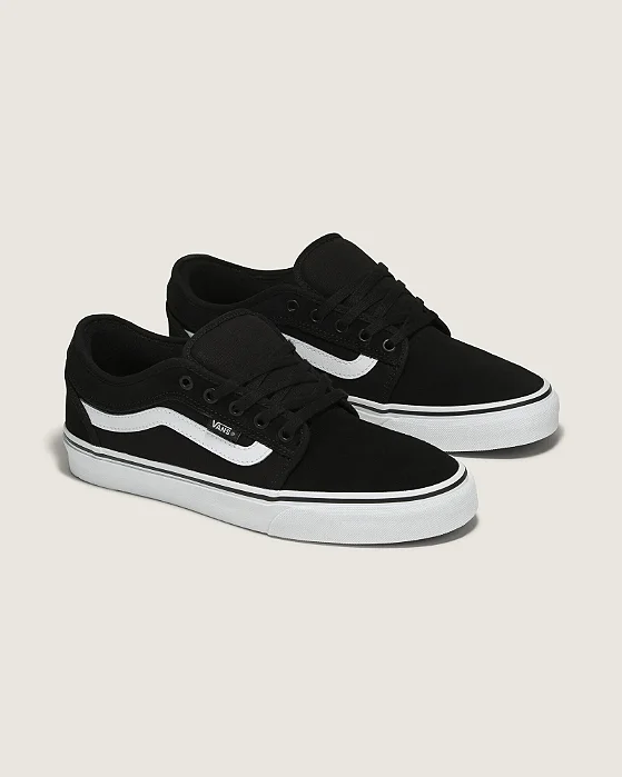 Tênis skate chukka low sidestripe black white