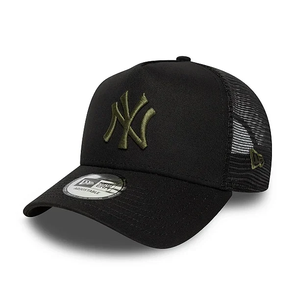 Boné New Era 9FORTY  Trucker Yankees Preto - IMPORTADO