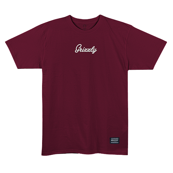 Camiseta Grizzly Mini Script Refr - Burgundy