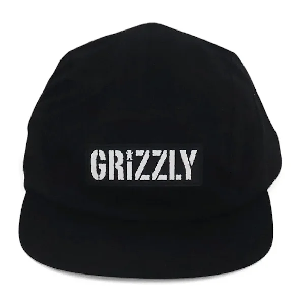 Boné Grizzly 5 Panel Stamp Camper - Black
