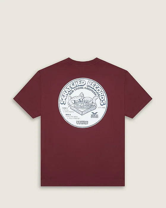 Camiseta Vans ss scratched record bordeaux
