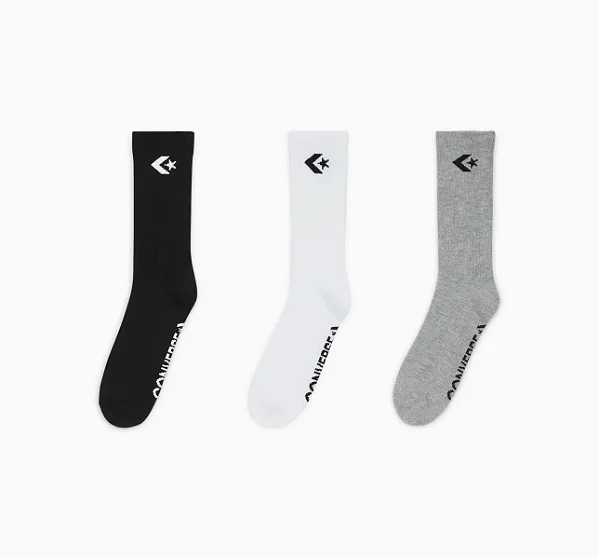 Meia Converse Cano Médio Star Mescla (3 Pares) N° 34 ao 38