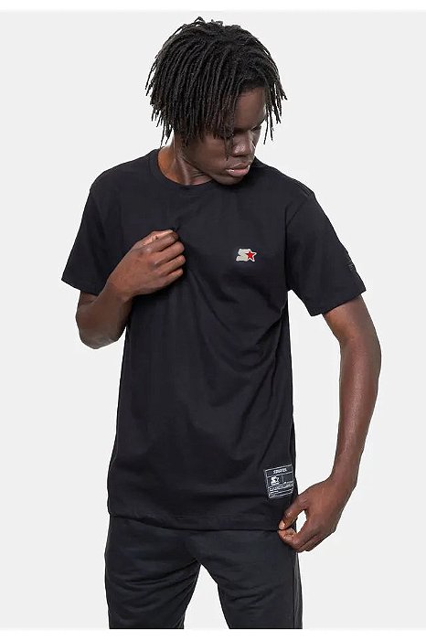 Camiseta Starter Embroidery Logo - Preta