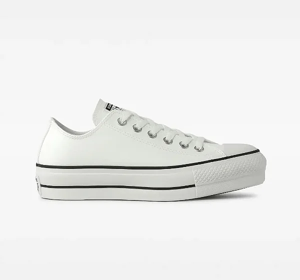 Tênis All Star Chuck Taylor Couro Lift Cano Baixo Branco