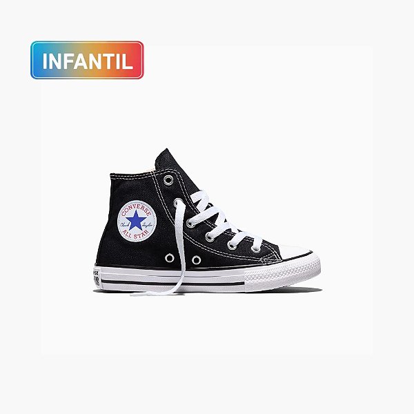 Tênis All Star Chuck Taylor Canvas Juvenil Cano Alto Preto