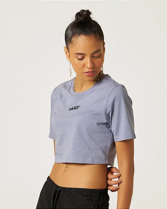 Camiseta Vans Flying V Crew Cropped glacial slate