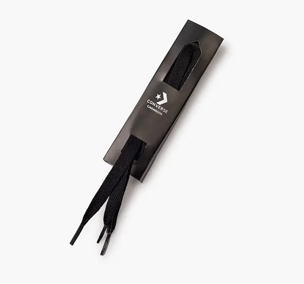 Cadarço Converse 10mm Preto 140cm (cano alto)
