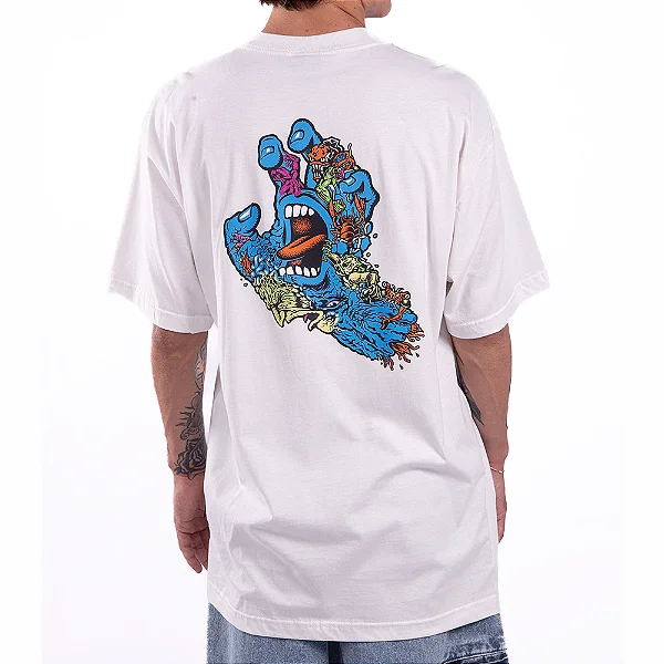 Camiseta Santa Cruz Roskopp Oversized Five Off White