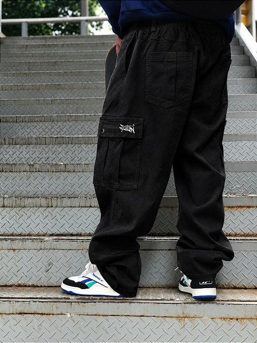 Calça Foton Cotele Cargo - Full Black