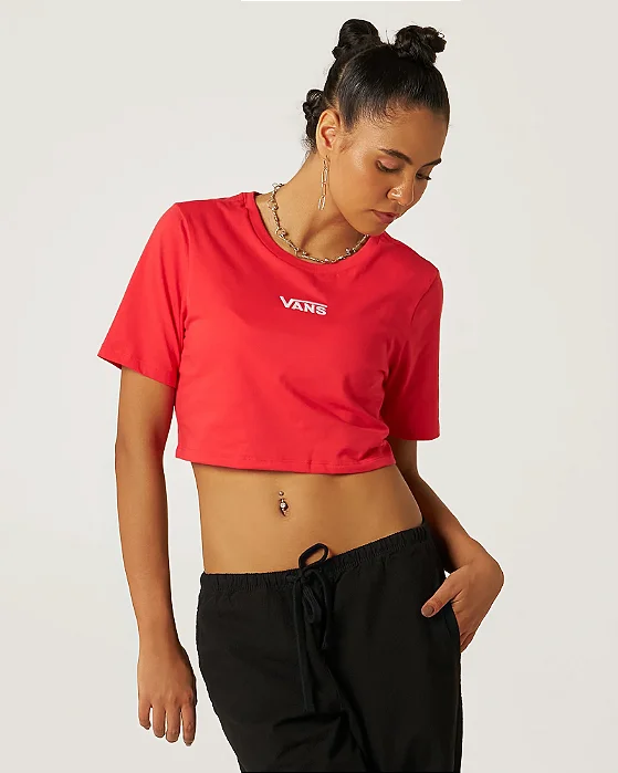 Camiseta Vans cropped flying v crimson haze
