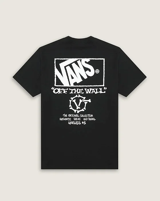 camiseta Vans ss circle bones preta