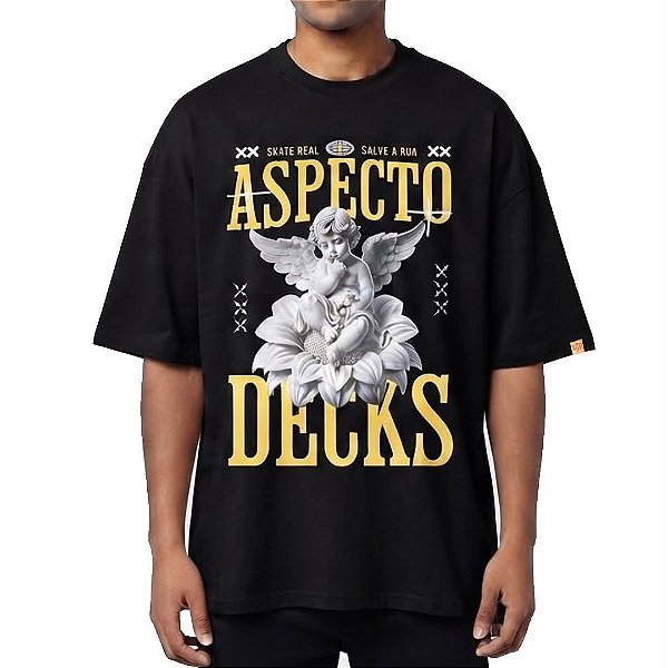 Camiseta Aspecto Oversized Angel Black