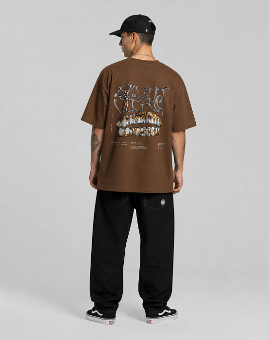 Camiseta Blunt Boxy Premium Grillz - New Terracota - Marrom