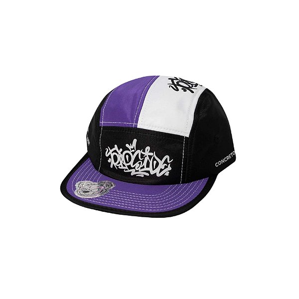 Boné Trip Side Microfibra Aba Flexível - Preto, Branco e Roxo