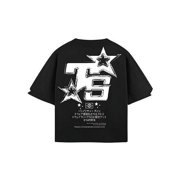 Camiseta Trip Side Oversized Boxy PREMIUM Star - Black