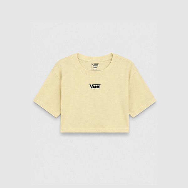 Camiseta Vans Flying V Crew Cropped Almond Crisp
