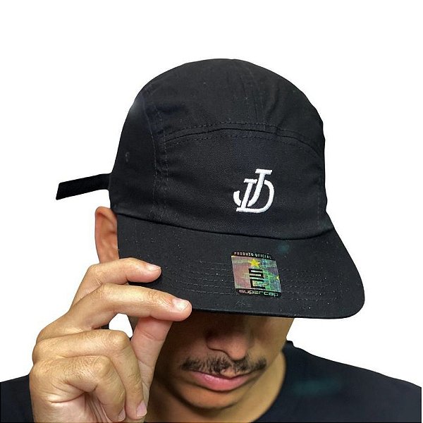 Boné JD 5 Panel Classic Logo - Full Black - JD Skate Shop