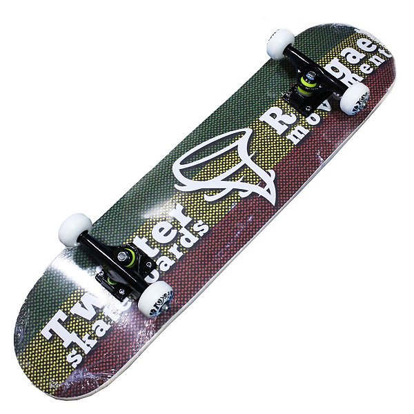 SKATE MONTADO TWISTER SKATEBOARD LOGO RASTA