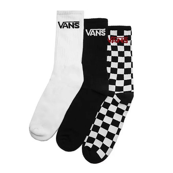 MEIA VANS CLASSIC CREW 3/CORES (3 PARES)