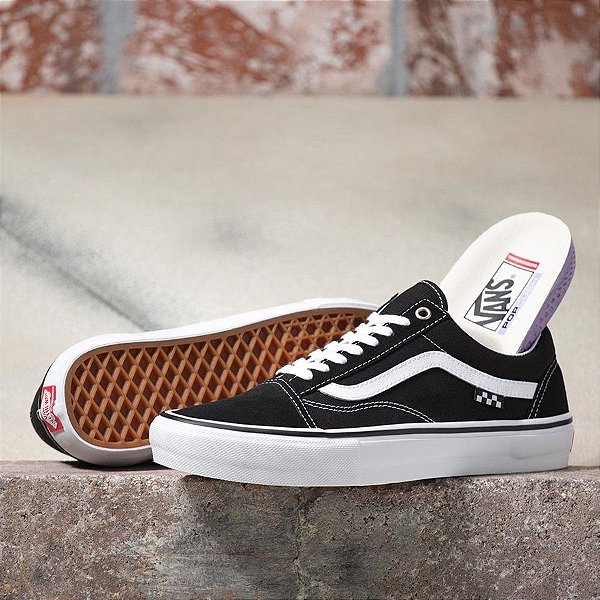 TÊNIS VANS OLD SKOOL SKATE POPCUSH - BLACK/WHITE ( EXCLUSIVO ) - JD Skate  Shop