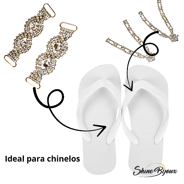 Cabedal para Chinelo/Sandália – Alça com Strass de Primeira Linha