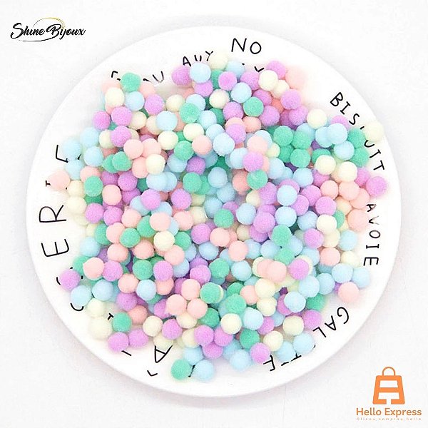 Pom pom para artesanato 10mm candy collor pacotão