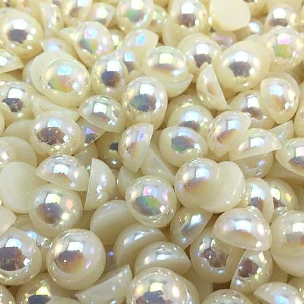 Meia Pérola Furta-cor ABS 08 mm Shine Beads®  Irisada